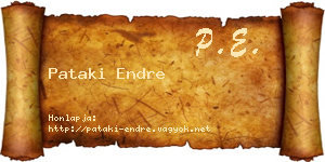 Pataki Endre névjegykártya